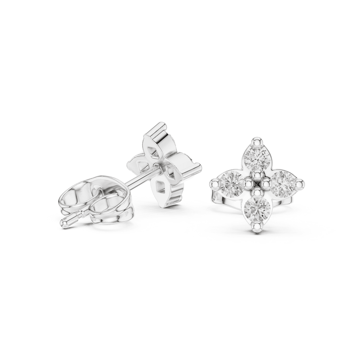 0.24 ctw Diamond Clover Cluster Stud Earrings - E1155 in Earrings by 18 KARATS INC.