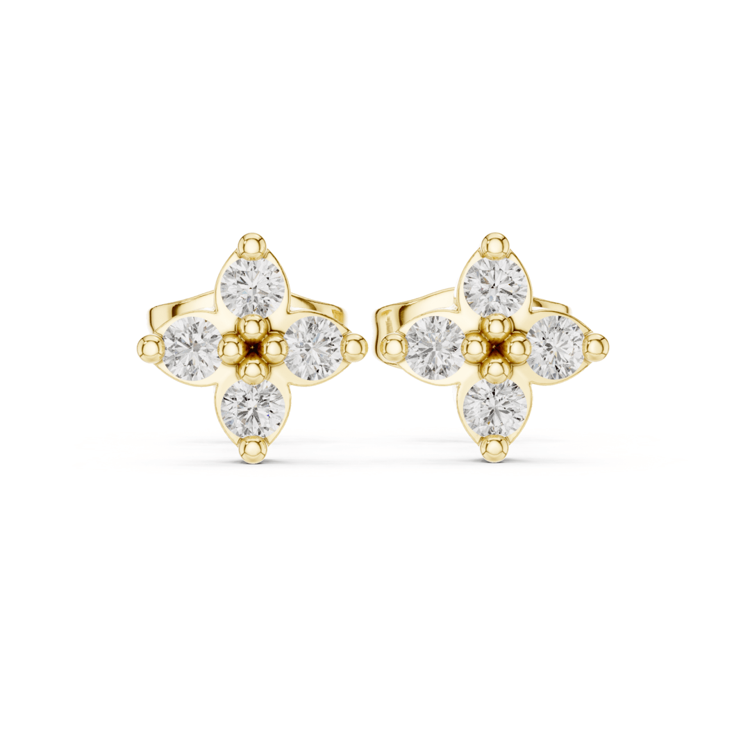 0.24 ctw Diamond Clover Cluster Stud Earrings - E1155 in Earrings by 18 KARATS INC.