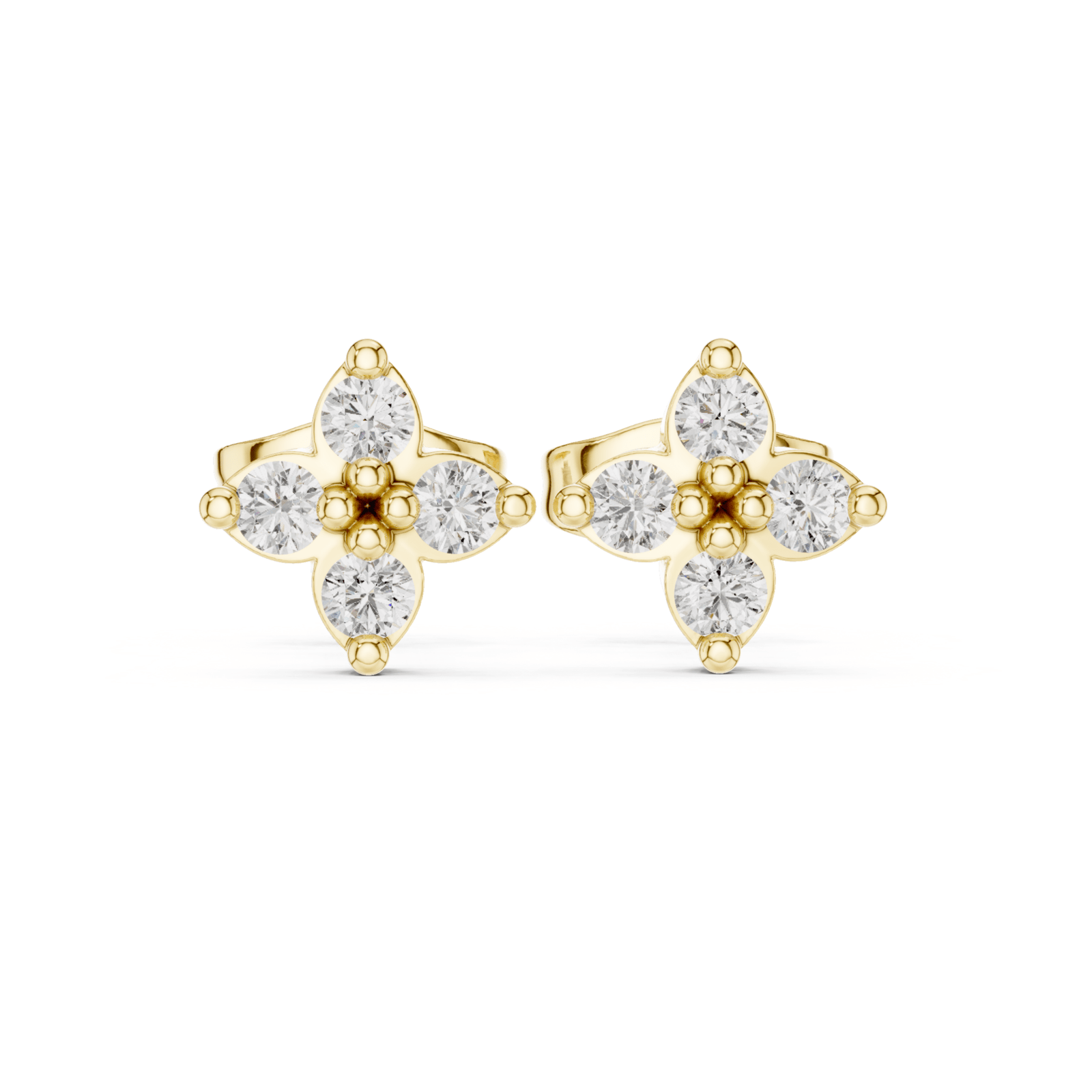 0.24 ctw Diamond Clover Cluster Stud Earrings - E1155 in Earrings by 18 KARATS INC.