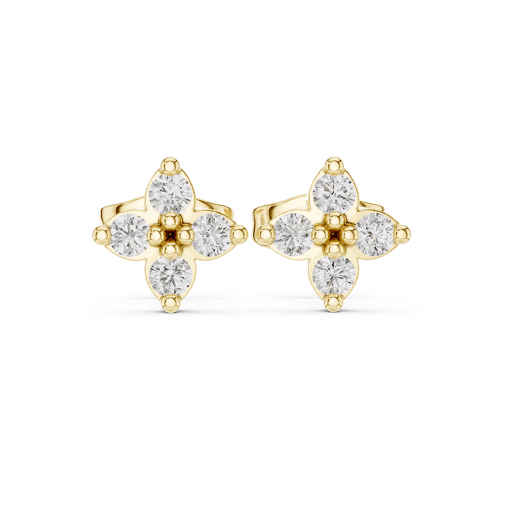 0.24 ctw Diamond Clover Cluster Stud Earrings - E1155 in Earrings by 18 KARATS INC.