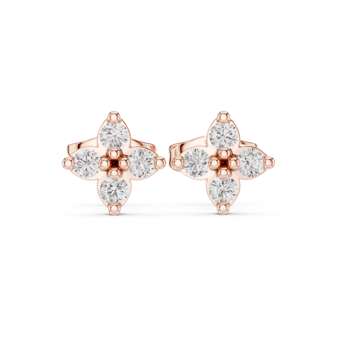 0.24 ctw Diamond Clover Cluster Stud Earrings - E1155 in Earrings by 18 KARATS INC.