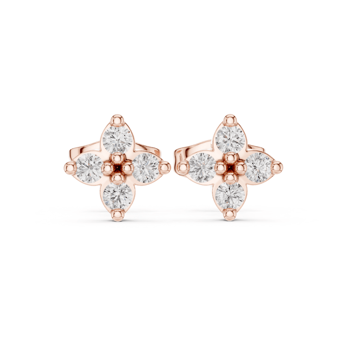 0.24 ctw Diamond Clover Cluster Stud Earrings - E1155 in Earrings by 18 KARATS INC.
