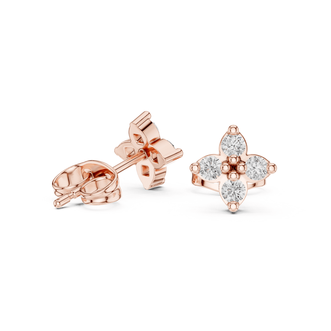 0.24 ctw Diamond Clover Cluster Stud Earrings - E1155 in Earrings by 18 KARATS INC.