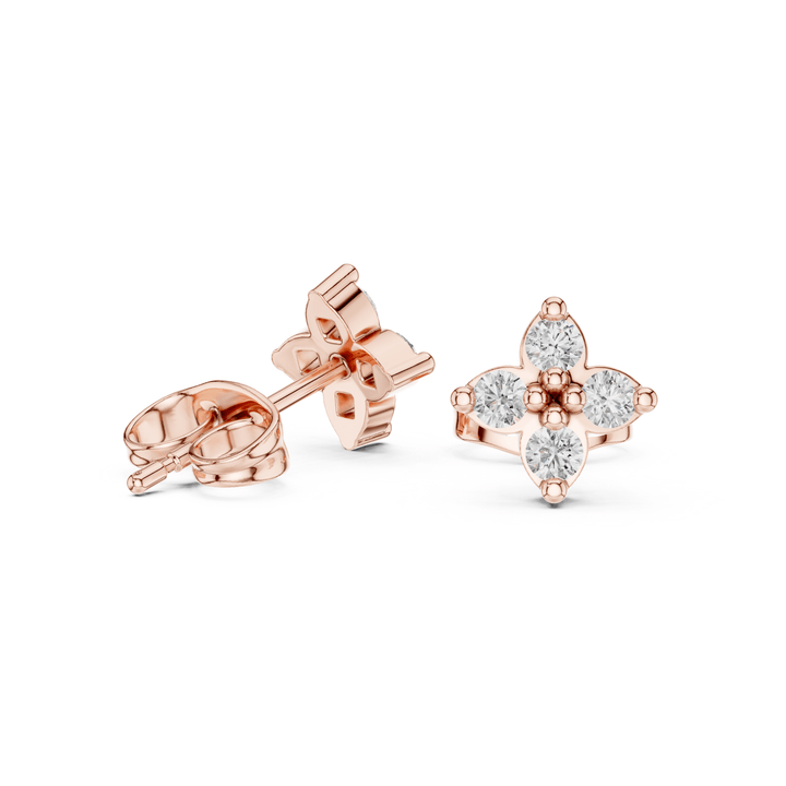 0.24 ctw Diamond Clover Cluster Stud Earrings - E1155 in Earrings by 18 KARATS INC.