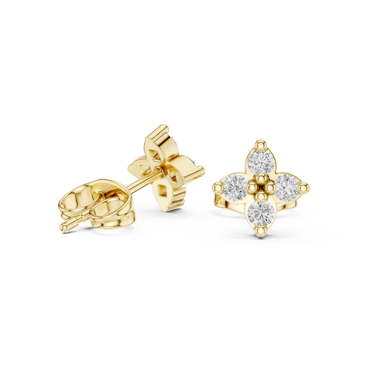 0.24 ctw Diamond Clover Cluster Stud Earrings - E1155 in Earrings by 18 KARATS INC.