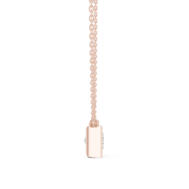 Princess Cut Diamond Bezel Solitaire Necklace - P1135PR