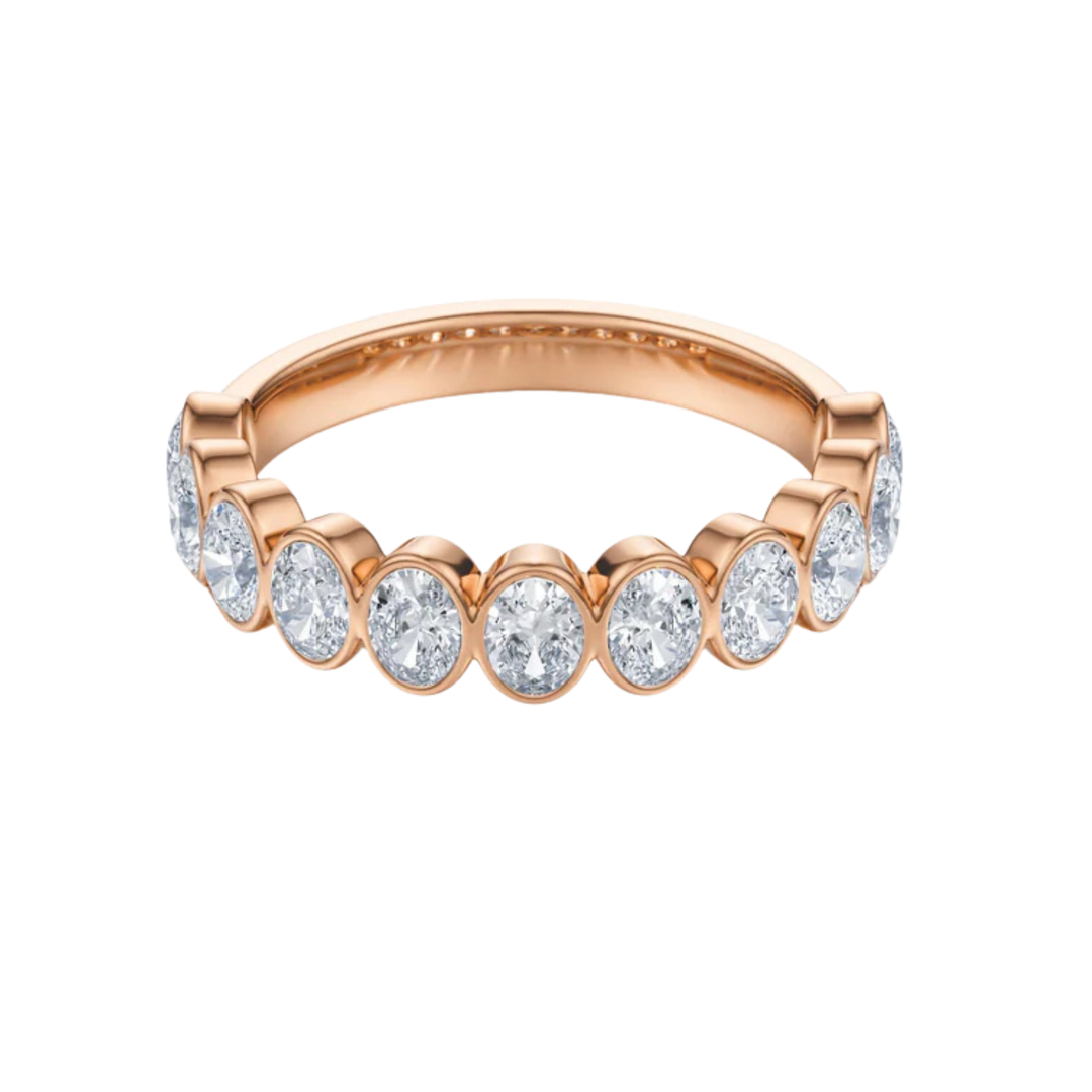 The Harmony Oval Diamond Wedding Band - B1019