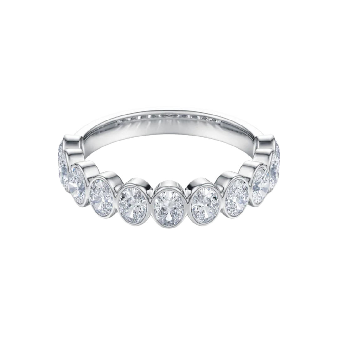 The Harmony Oval Diamond Wedding Band - B1019