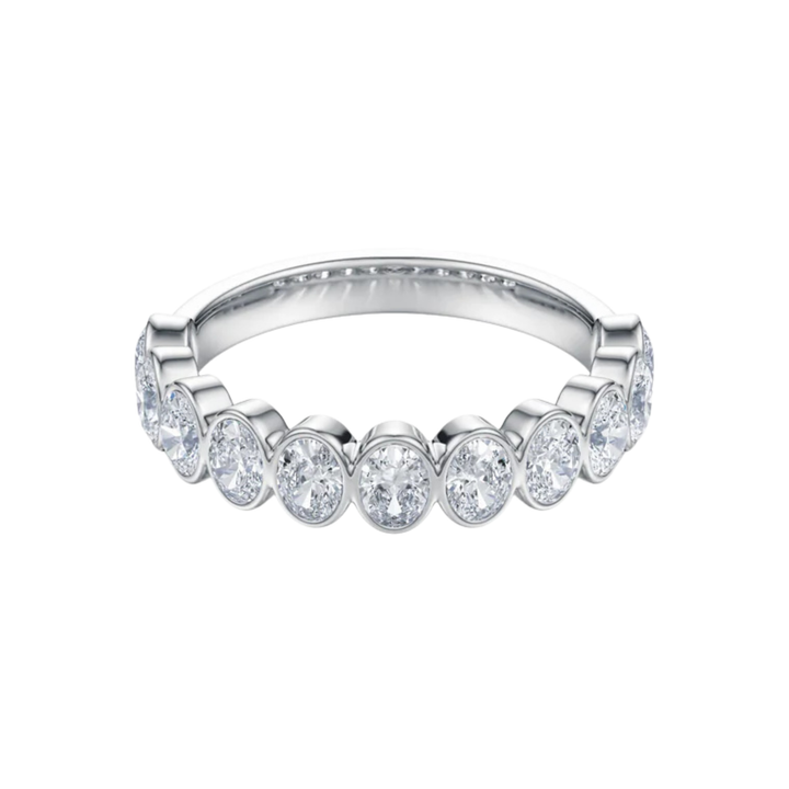 The Harmony Oval Diamond Wedding Band - B1019