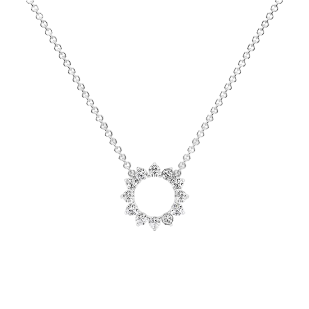 Eternal Circle Diamond Pendant Necklace - P1104