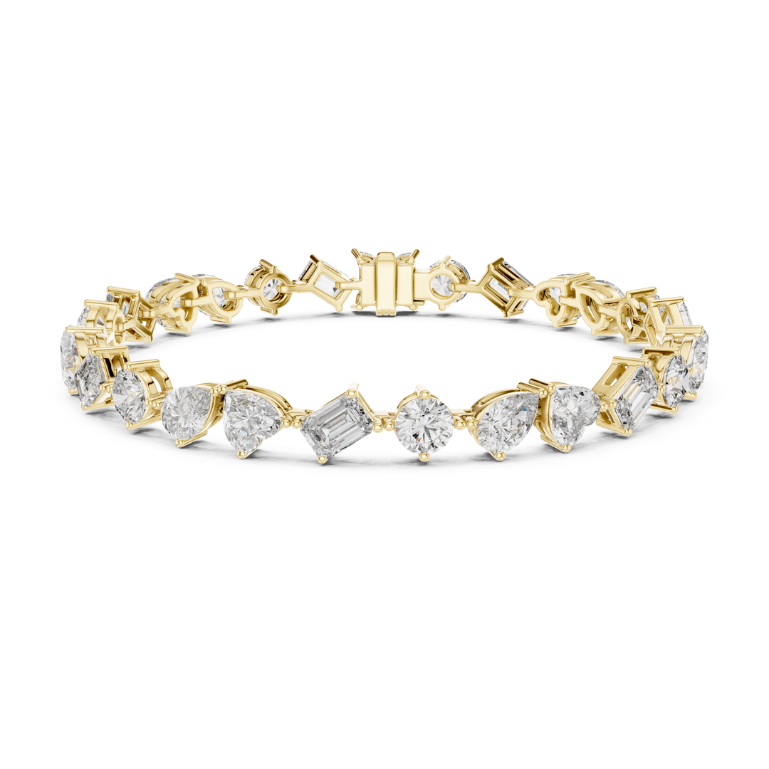 Mixed Shape 10 ctw Lab Diamond Tennis Bracelet - BC111