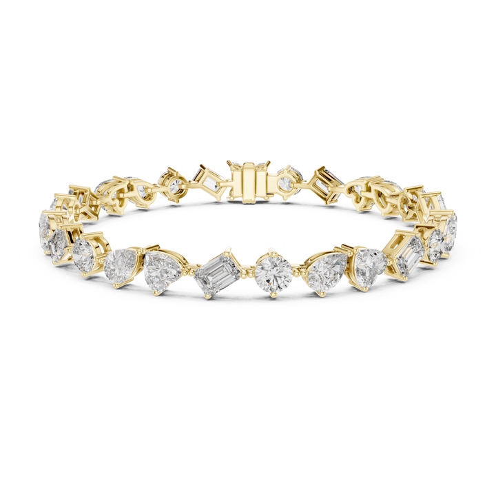 Mixed Shape 10 ctw Lab Diamond Tennis Bracelet - BC111