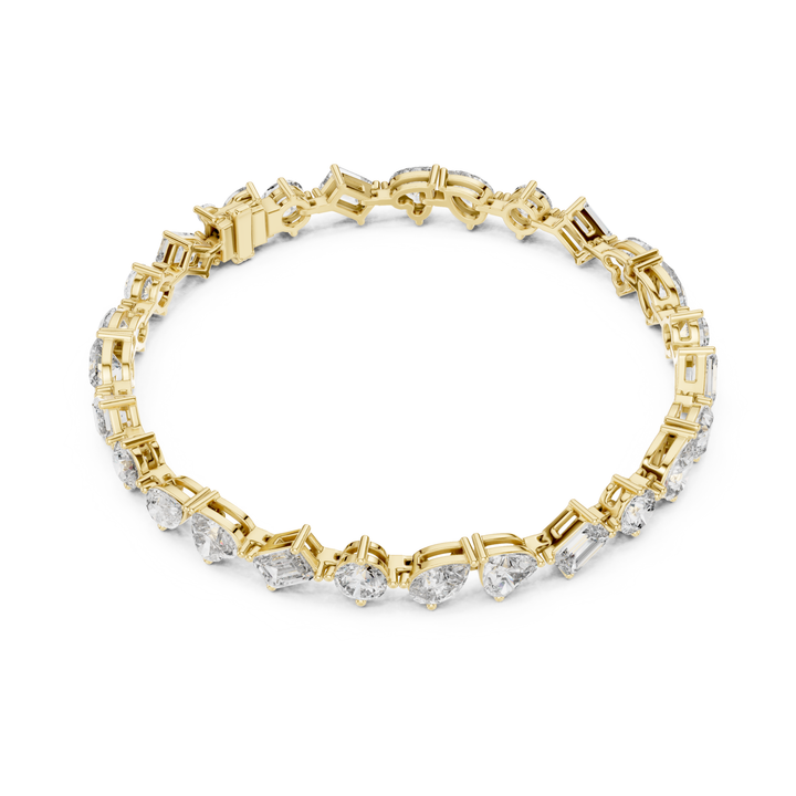 Mixed Shape 10 ctw Lab Diamond Tennis Bracelet - BC111