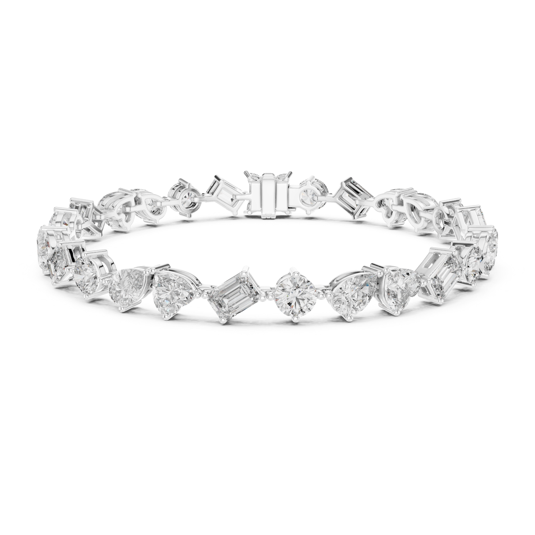 Mixed Shape 10 ctw Lab Diamond Tennis Bracelet - BC111