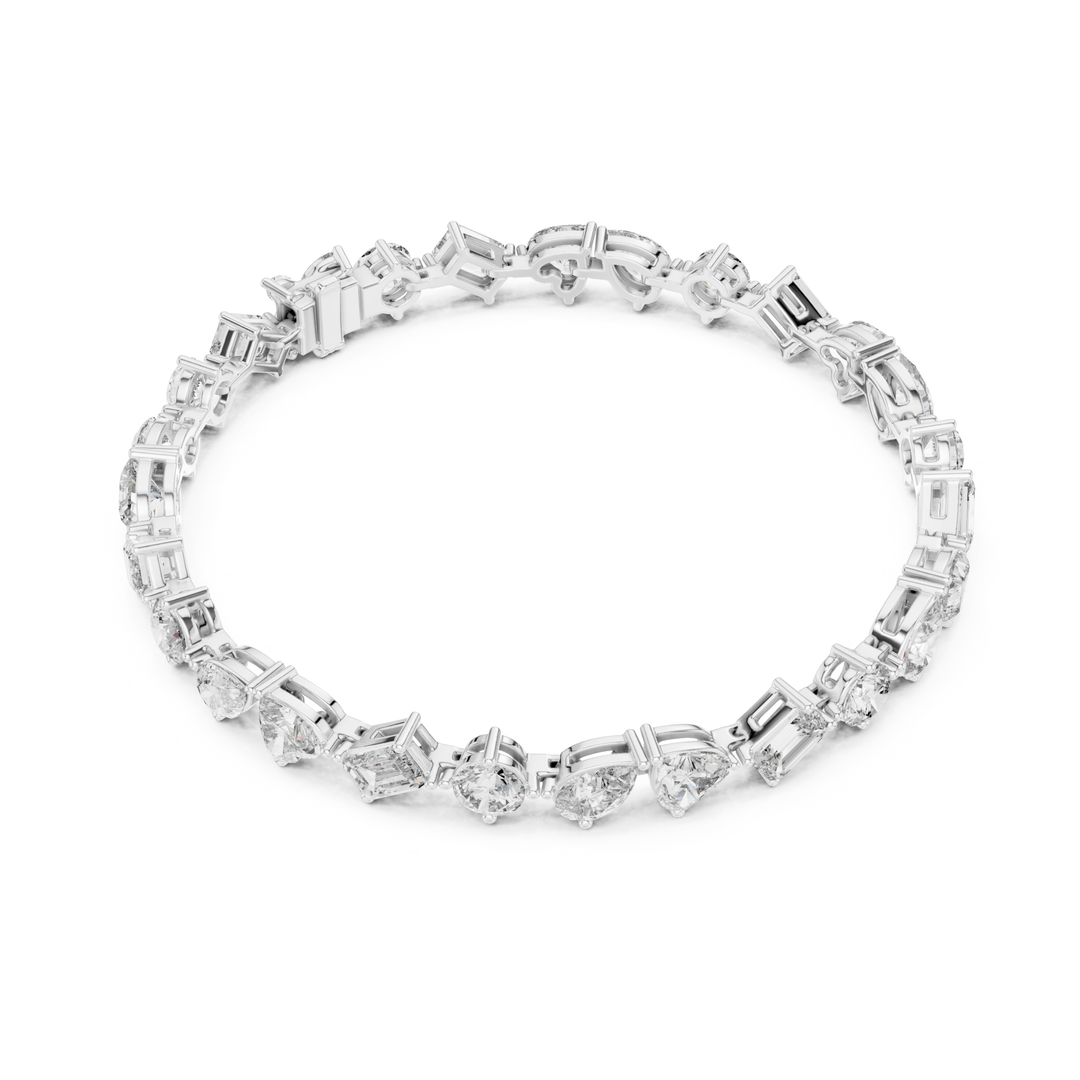 Mixed Shape 10 ctw Lab Diamond Tennis Bracelet - BC111