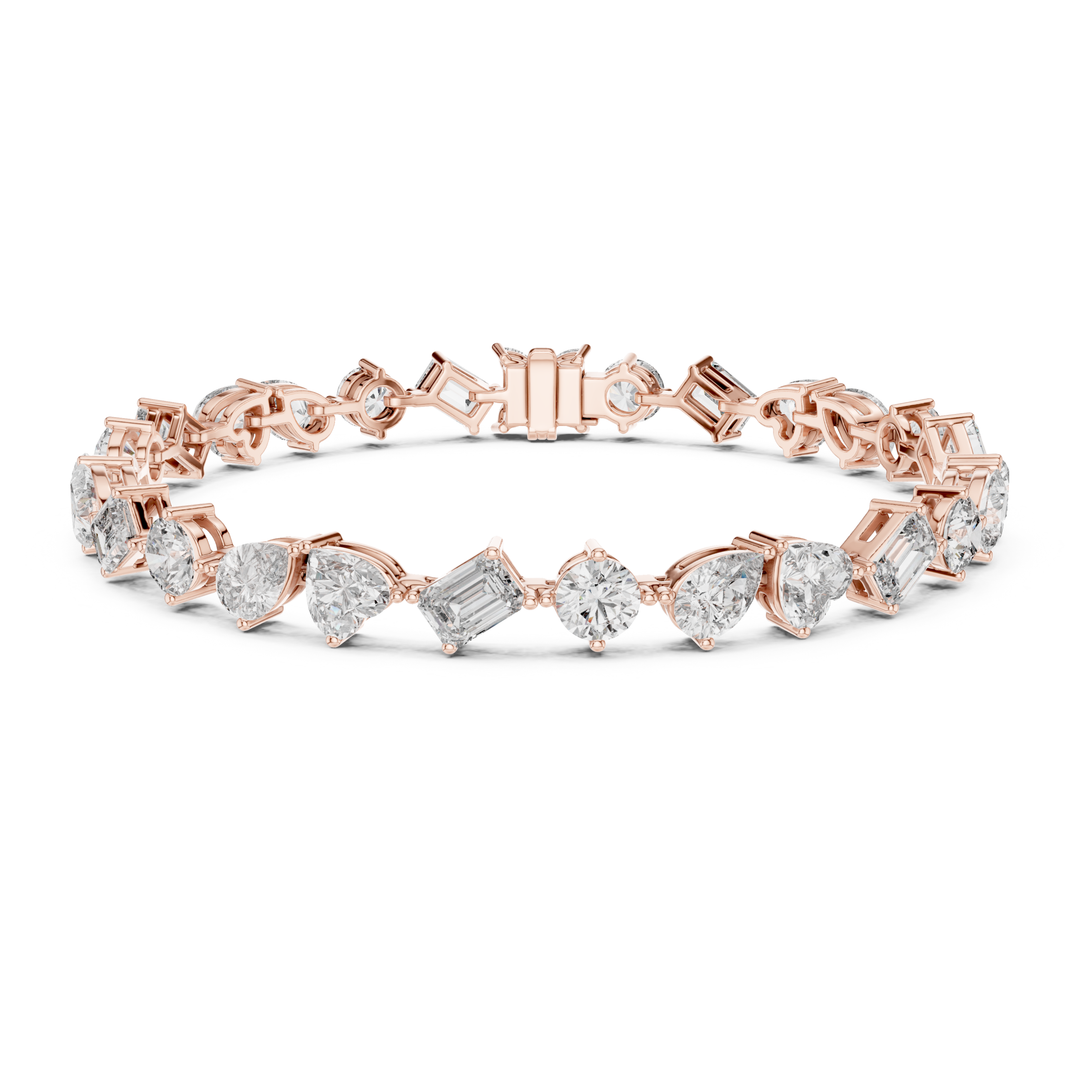 Mixed Shape 10 ctw Lab Diamond Tennis Bracelet - BC111
