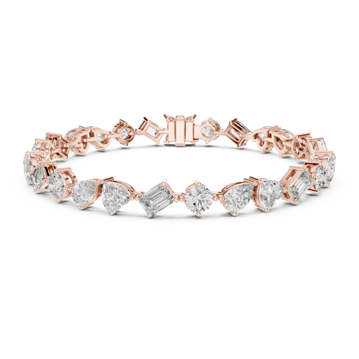 Mixed Shape 10 ctw Lab Diamond Tennis Bracelet - BC111