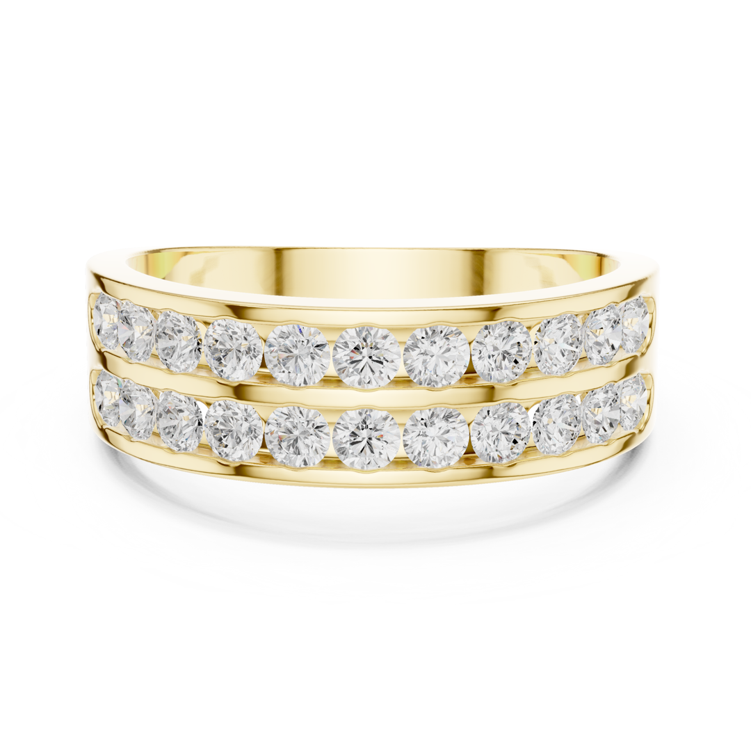 Double Row Round 1.3 ctw Diamond Men's Band - B1130