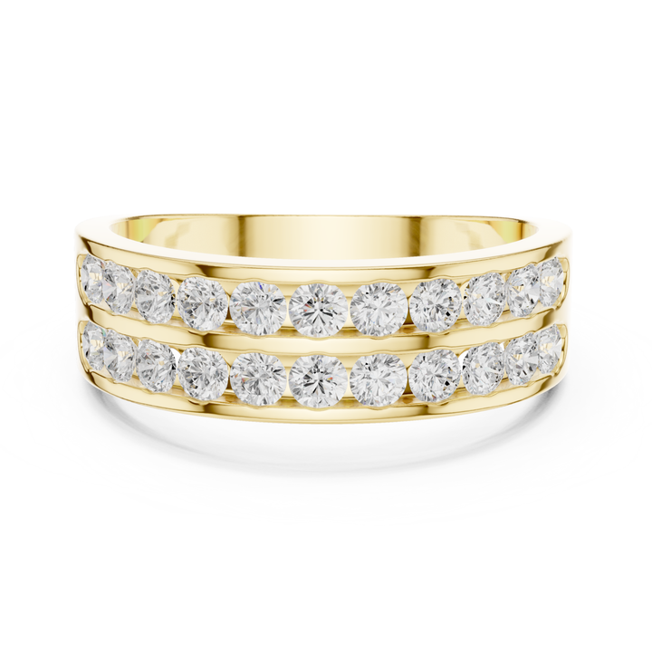 Double Row Round 1.3 ctw Diamond Men's Band - B1130