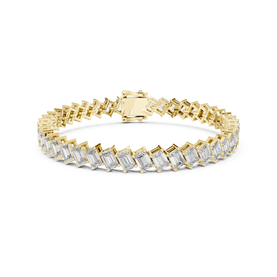Emerald 7.5 ctw Lab Diamond Tennis Bracelet- BC123