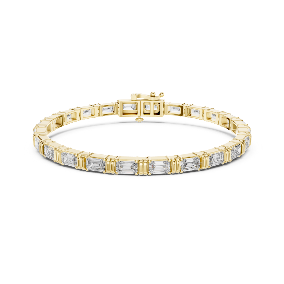 Linear Emerald 8.9 ctw Lab Diamond Tennis Bracelet - BC127