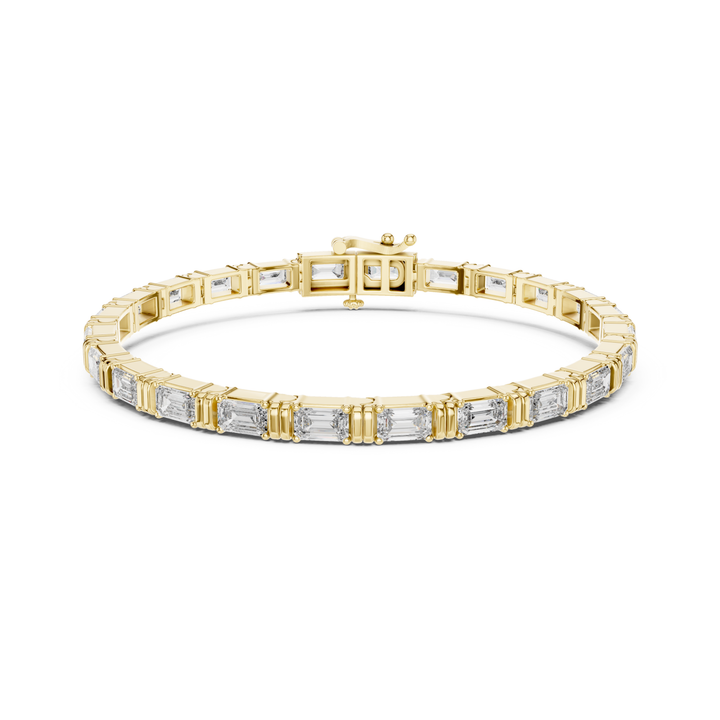 Linear Emerald 8.9 ctw Lab Diamond Tennis Bracelet - BC127