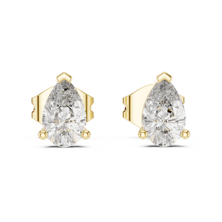Pear Shape 1.00 ctw Diamond Crown Stud Earrings - E1153