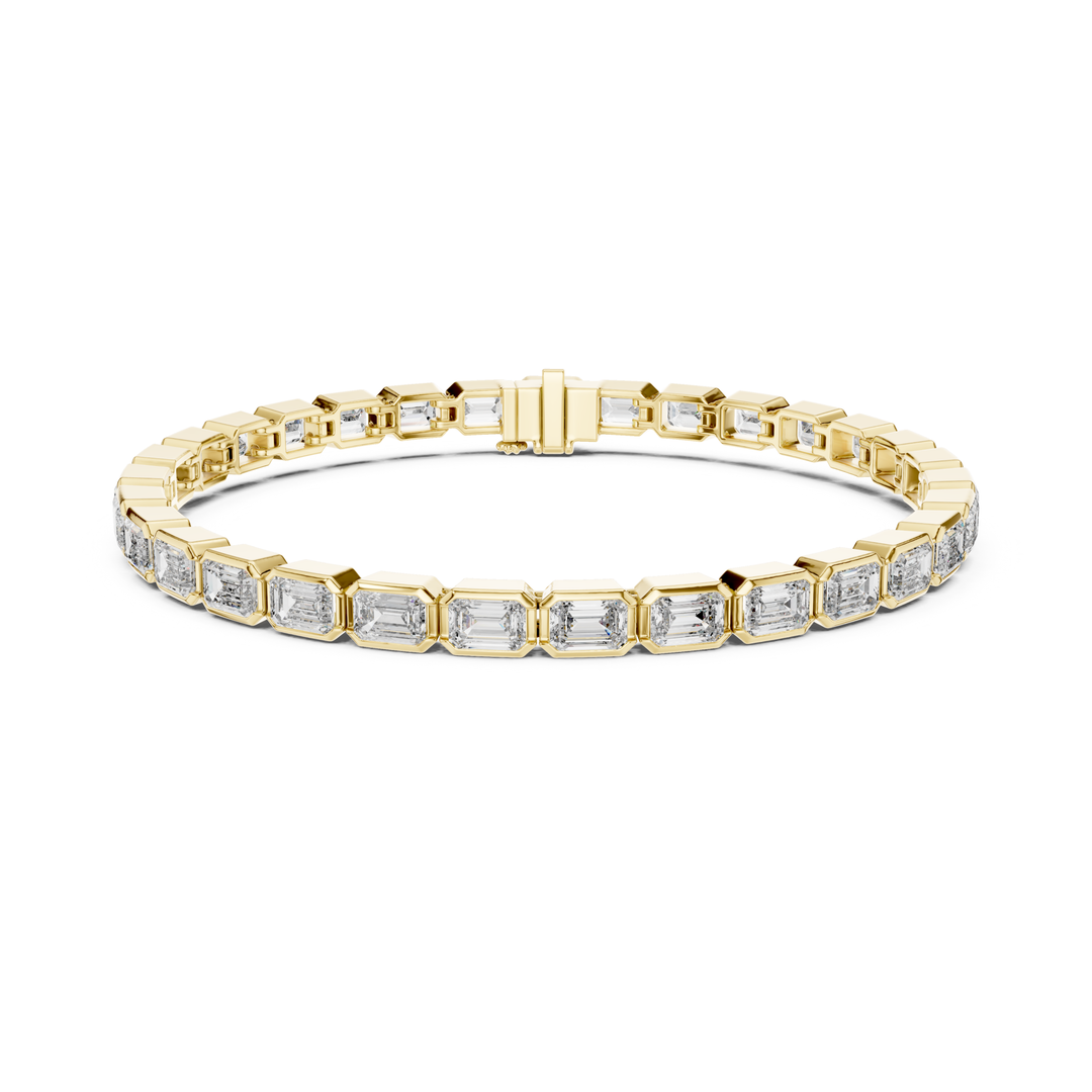 Emerald Bezel 9.3 ctw Lab Diamond Tennis Bracelet - BC125