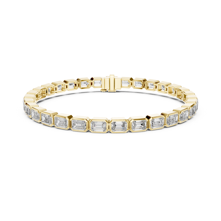Emerald Bezel 9.3 ctw Lab Diamond Tennis Bracelet - BC125