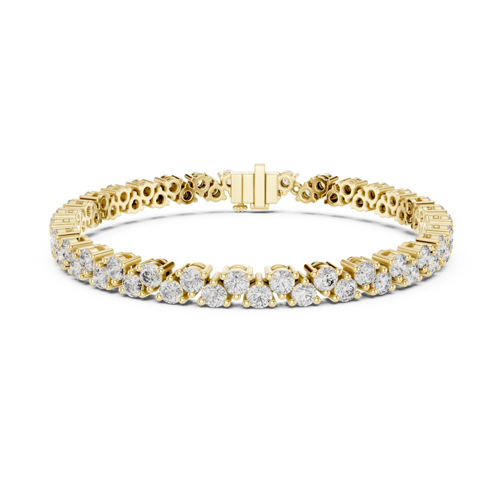 Two Row 6.2 ctw Round Diamond Tennis Bracelet- BC120
