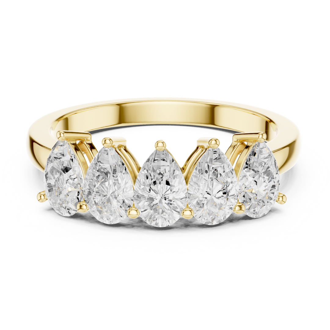 Five Stone Pear 1.25 ctw Diamond Band - B1145