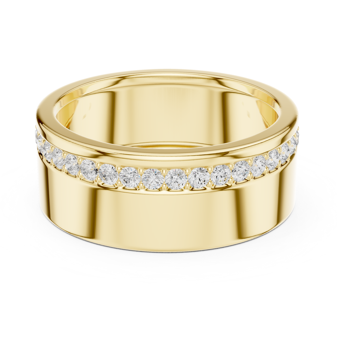 Single Row Round Diamond Men's Band - B1135