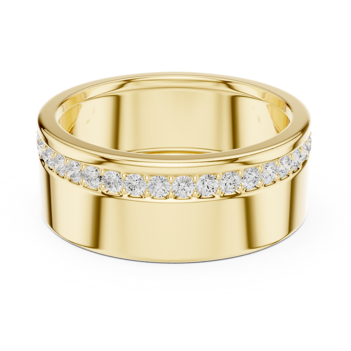 Single Row Round Diamond Men's Band - B1135