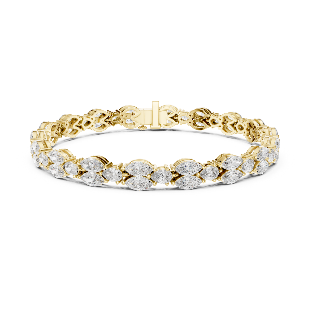 Pear & Marquise 9 ctw Lab Diamond Tennis Bracelet- BC121