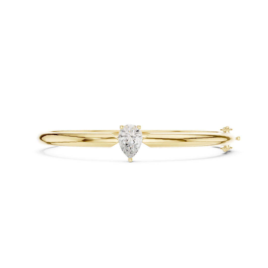 Solitaire Pear Diamond Bangle - BC132