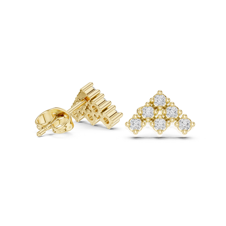Diamond Cluster Stud Earrings - E1131