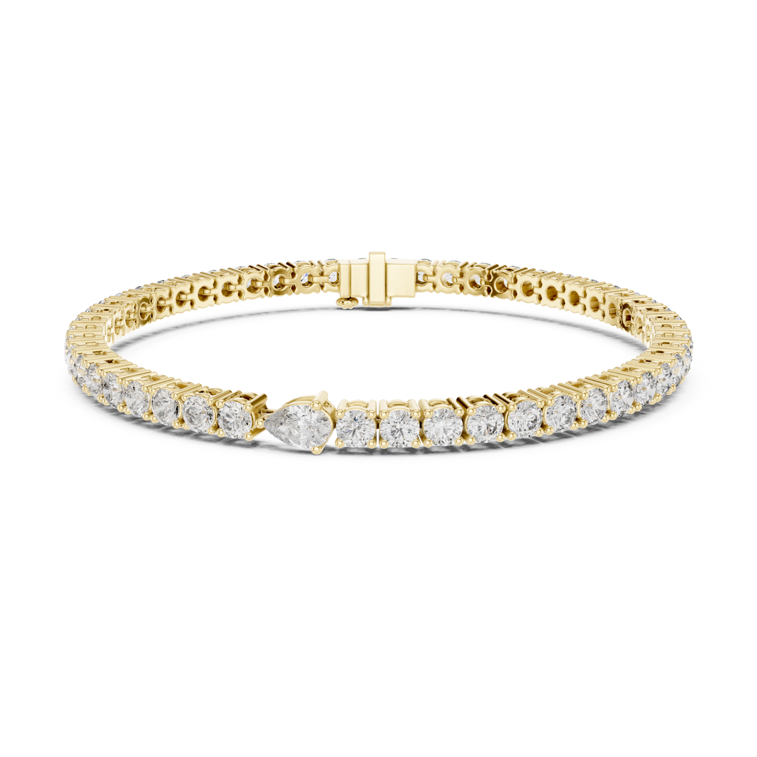 Pear Accent 5.75 ctw Diamond Tennis Bracelet - BC119