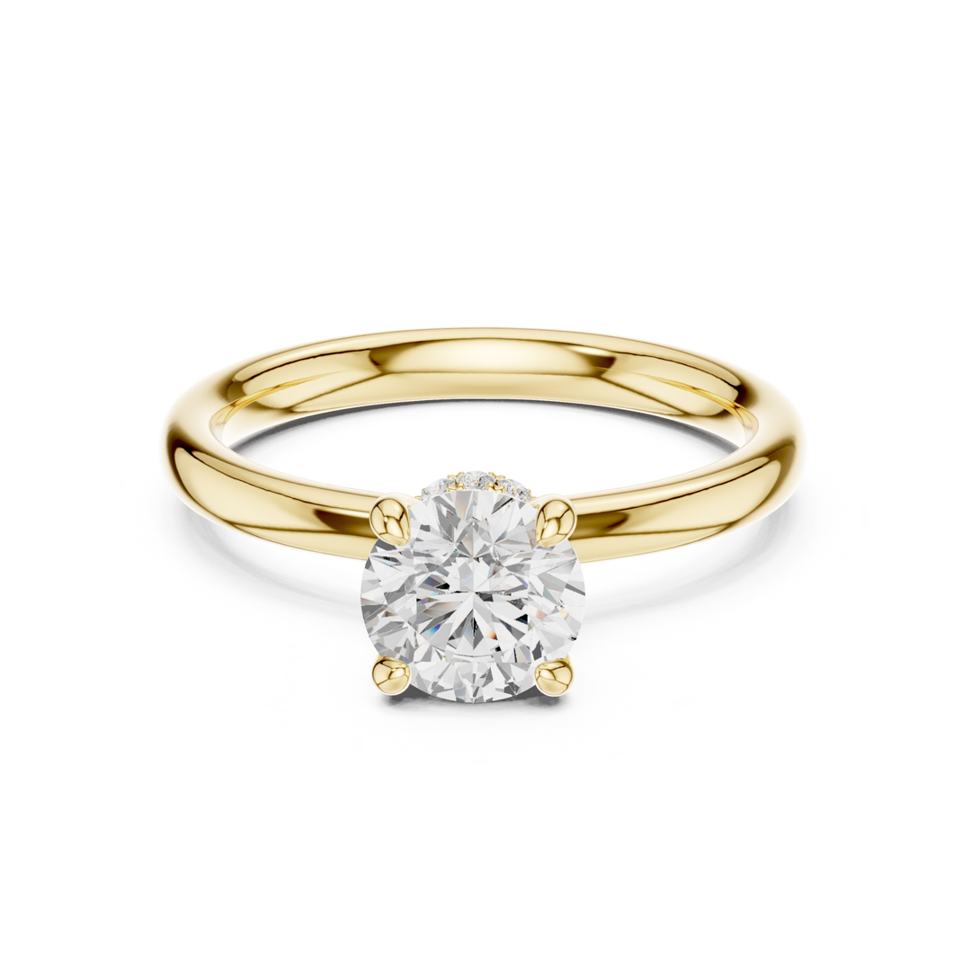 Aurelle Hidden Halo Round Diamond Engagement Ring - R1273