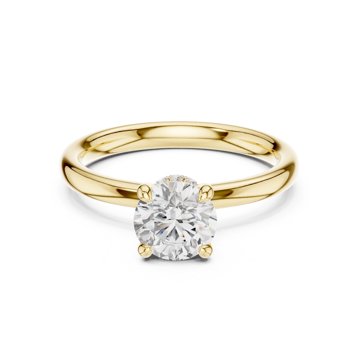Aurelle Hidden Halo Round Diamond Engagement Ring - R1273