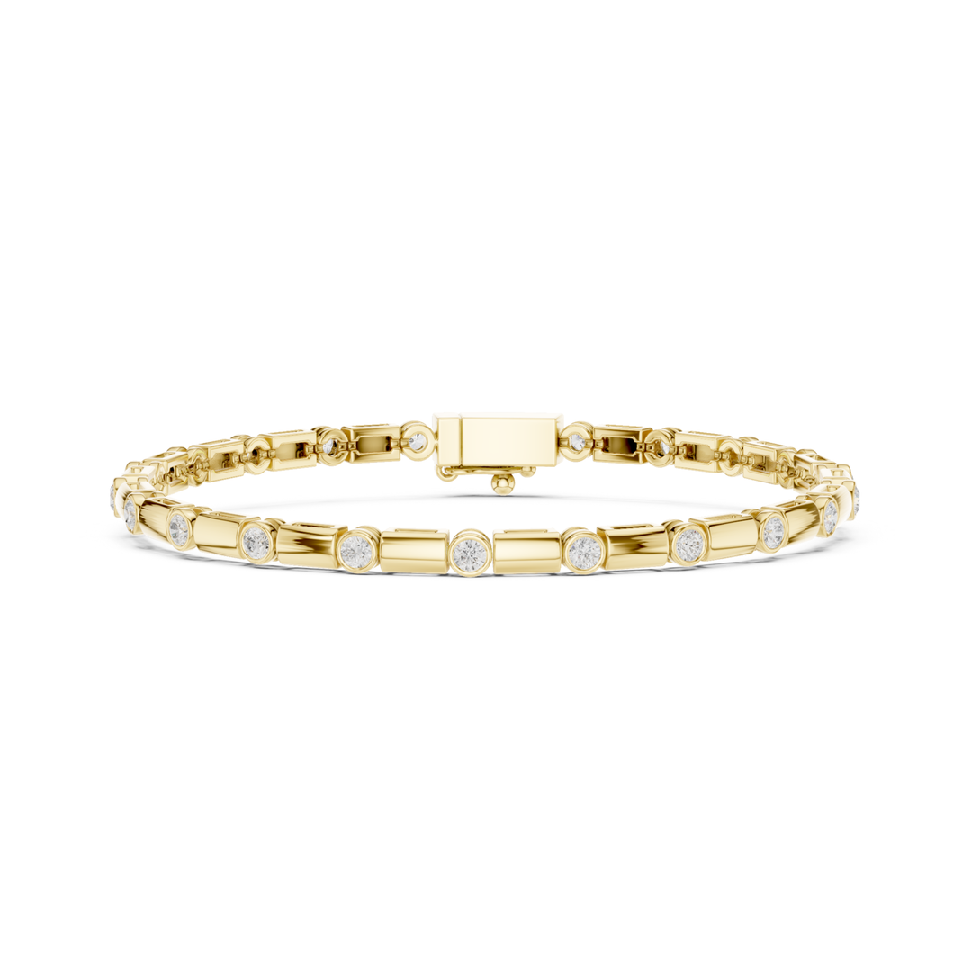 Bezel Bar Lab Diamond Tennis Bracelet - BC129