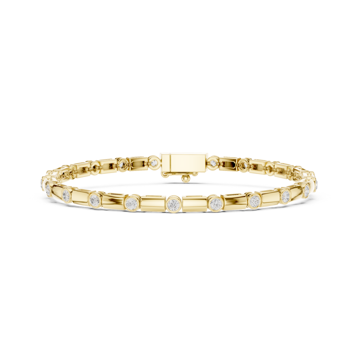 Bezel Bar Lab Diamond Tennis Bracelet - BC129
