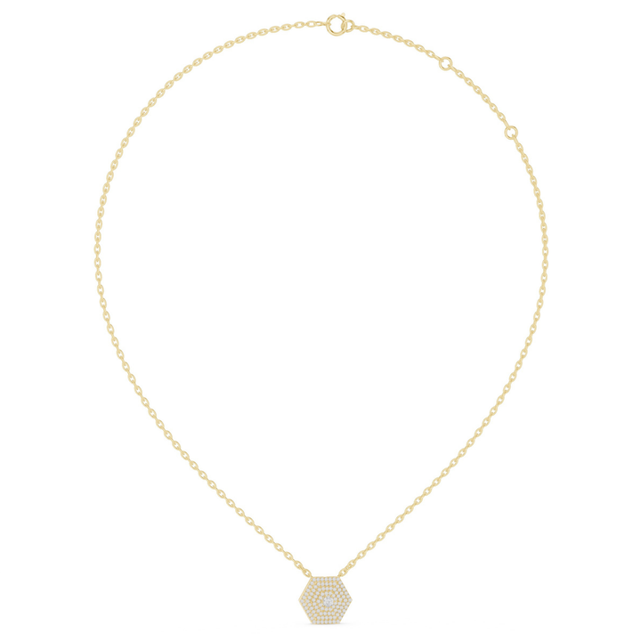 Hexagon Diamond Pendant Necklace - P1131