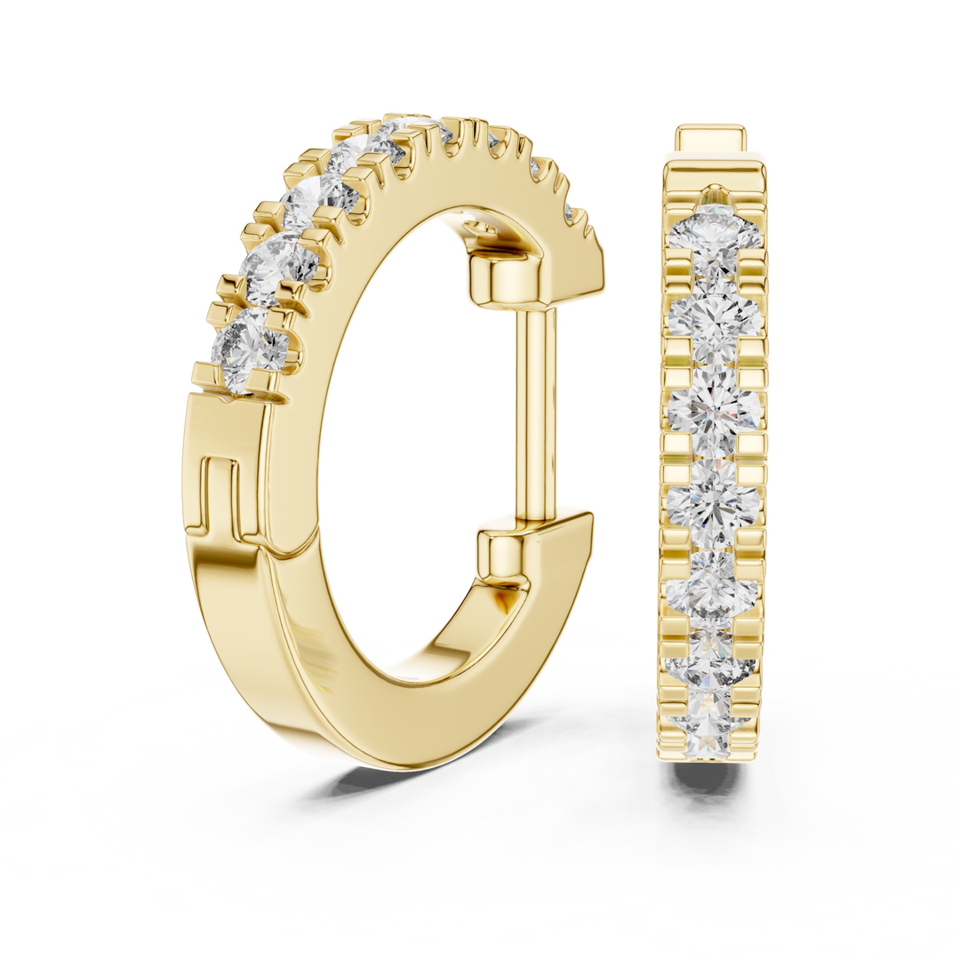 U-Pavé Diamond Hoop Earrings - E1128