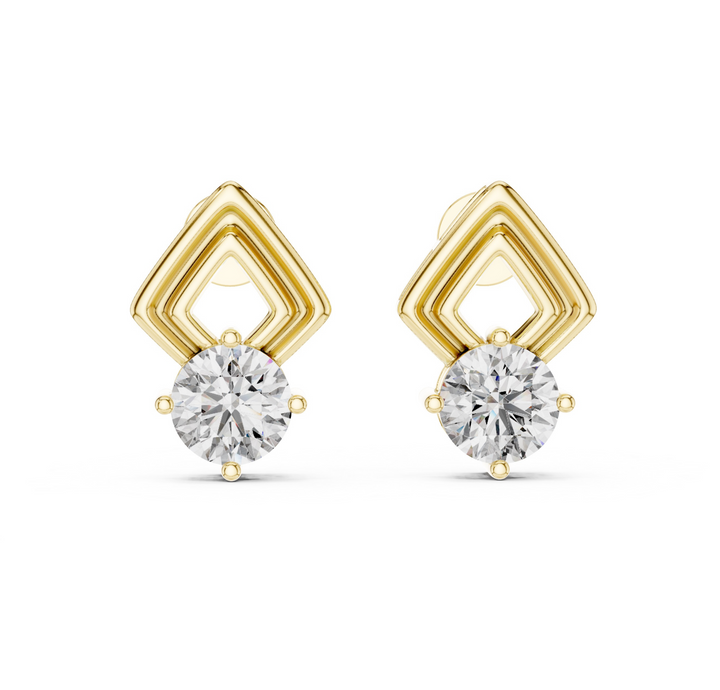 Geometric 2.5 ctw Diamond Stud Earrings - E1125