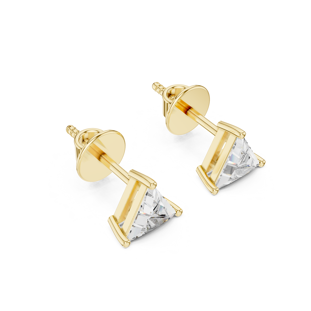 Triangular Diamond Stud Earrings - E1149