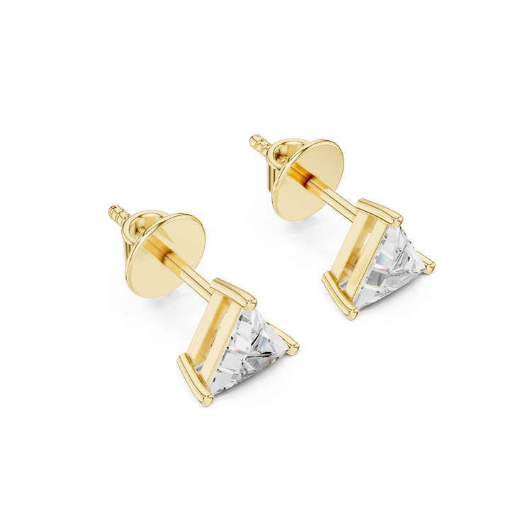 Triangular Diamond Stud Earrings - E1149