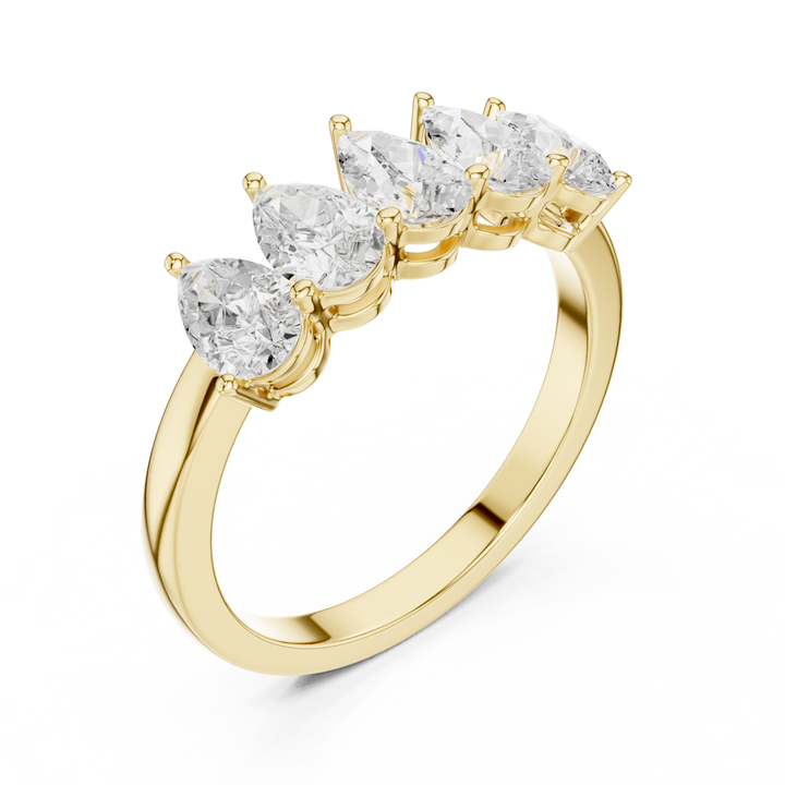 Five Stone Pear 1.25 ctw Diamond Band - B1145