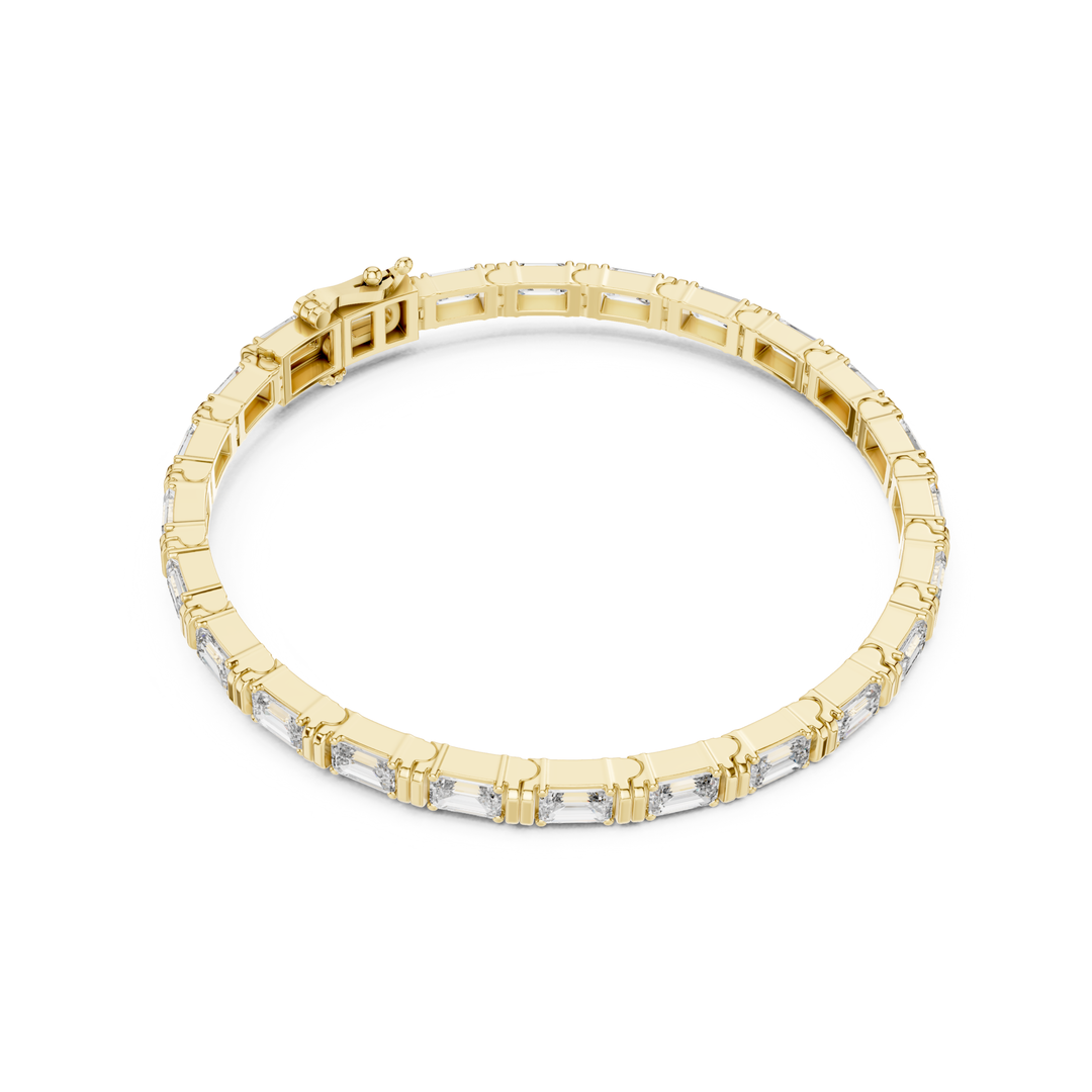 Linear Emerald 8.9 ctw Lab Diamond Tennis Bracelet - BC127