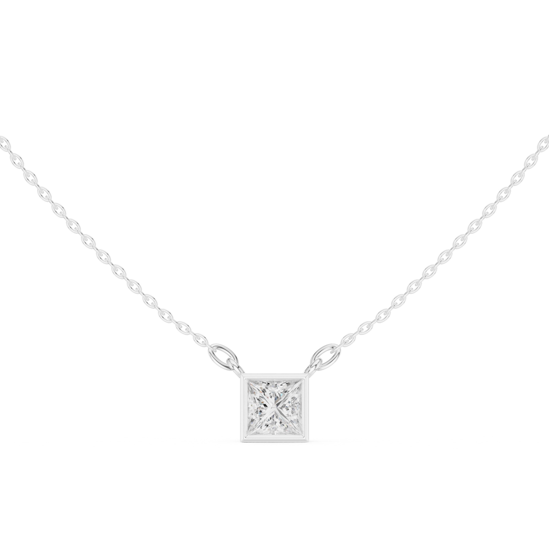 Princess Bezel 1.5 ctw Diamond Necklace - P1130