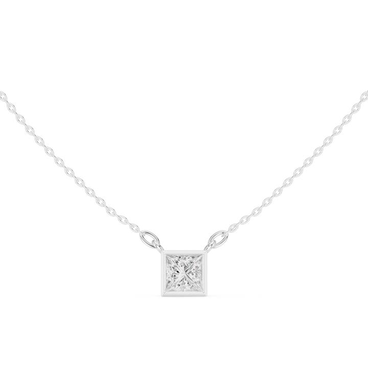 Princess Bezel 1.5 ctw Diamond Necklace - P1130